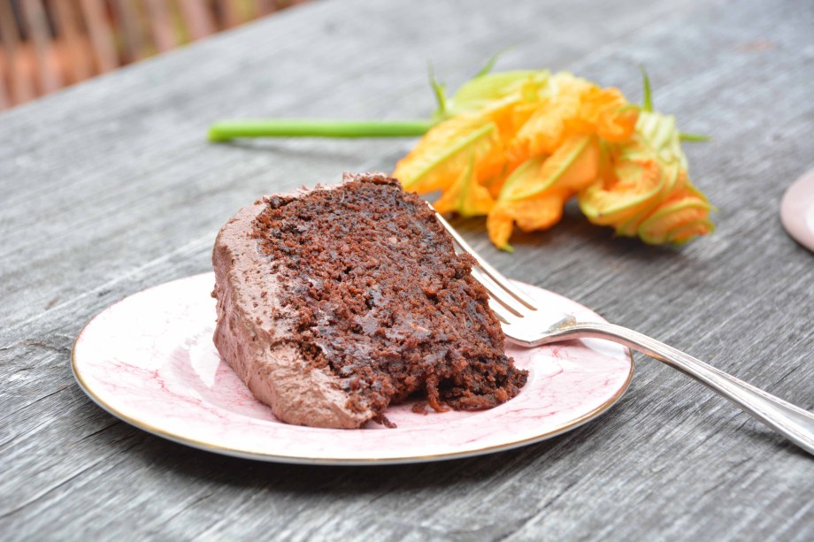 slice of zucchini chocolate cake gluten free close up-italy on my mind-best italian food blog