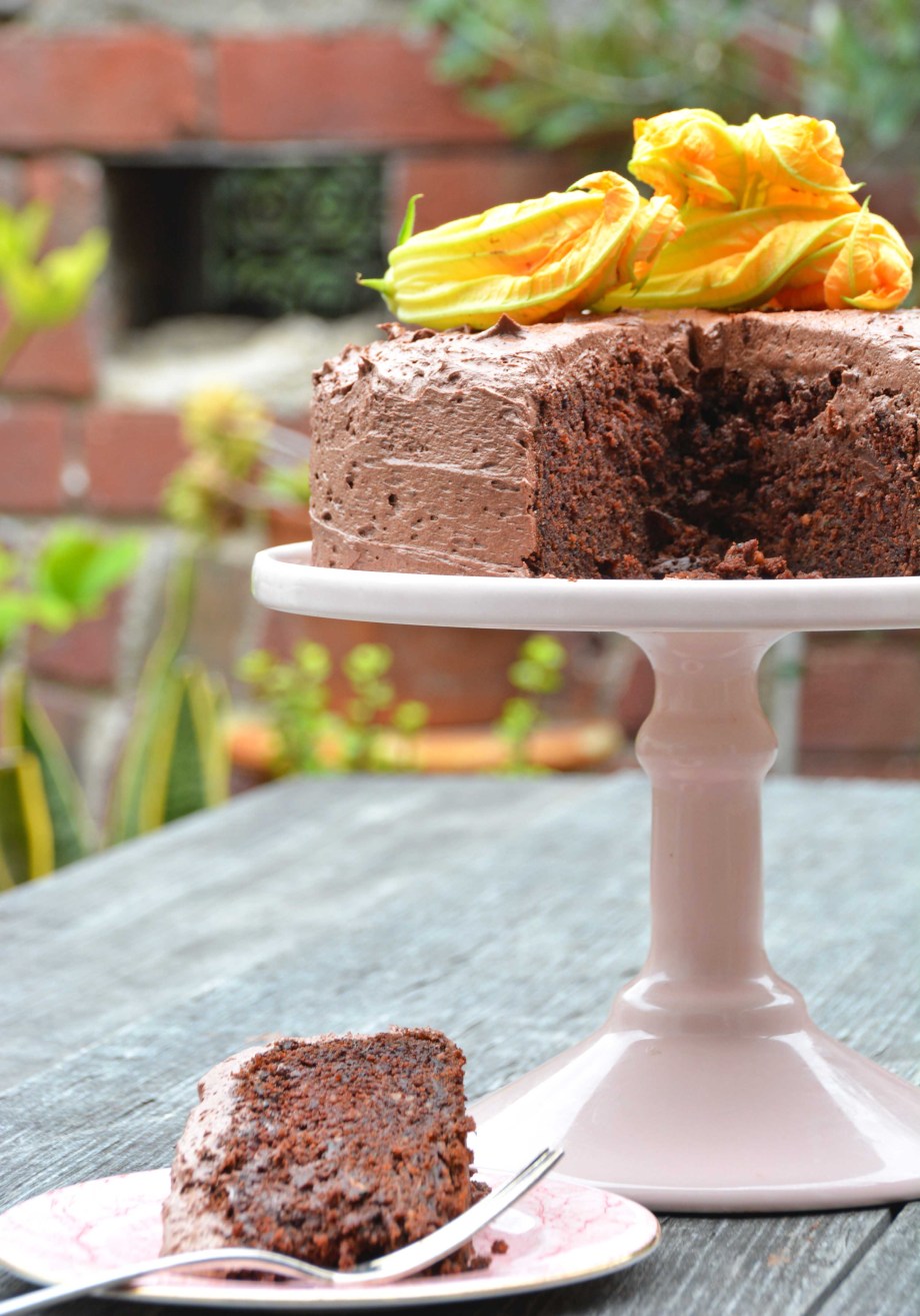 slice of zucchini chocolate cake gluten free-italy on my mind-best food blog